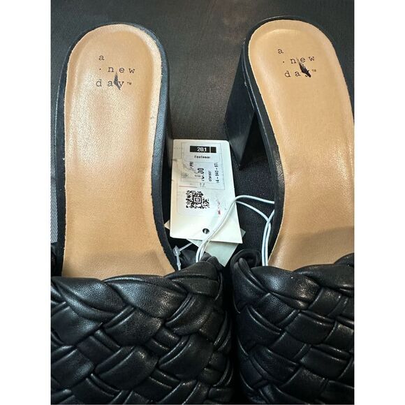 A New Day Women's Dorothy Slide Heels Open Toe Slip On Woven Sandals Size 7 1/2 - Picture 3 of 6